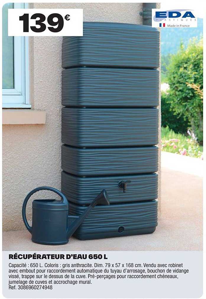 RÉCUPÉRATEUR D'EAU 650 L
