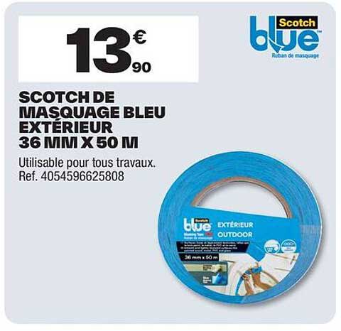 SCOTCH DE MASQUAGE BLEU EXTÉRIEUR 36 MM X 50 M