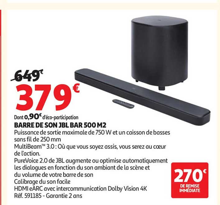 BARRE DE SON JBL BAR 500 M2