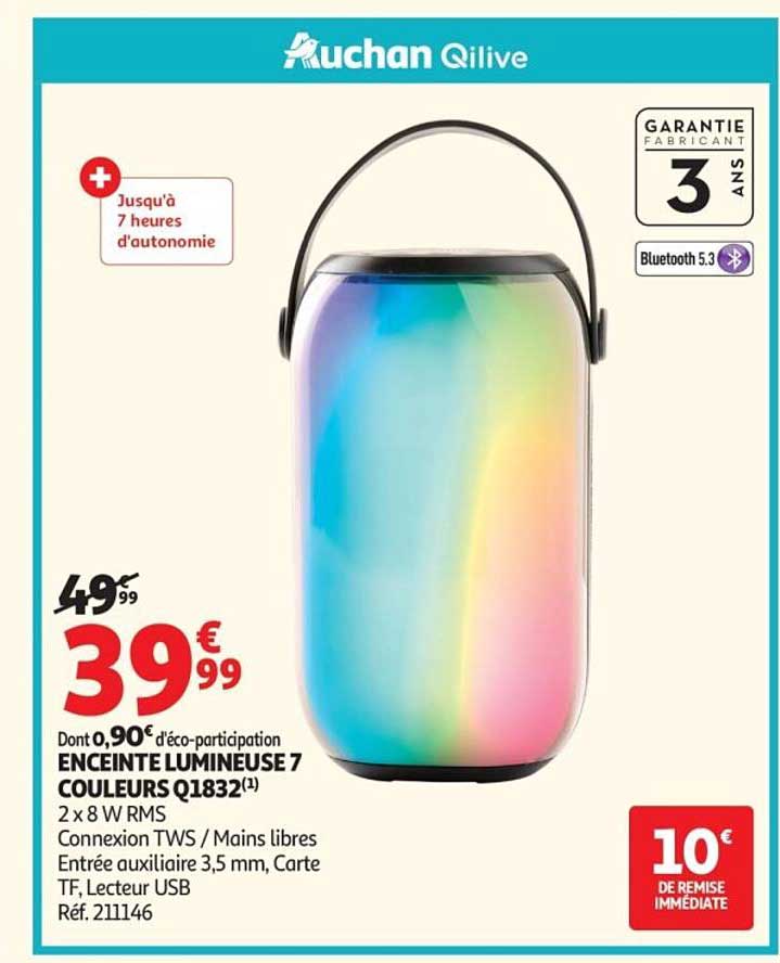 ENCEINTE LUMINEUSE 7 COULEURS 01832(1)
