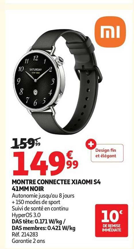 MONTRE CONNECTEE XIAOMI S4 41MM NOIR