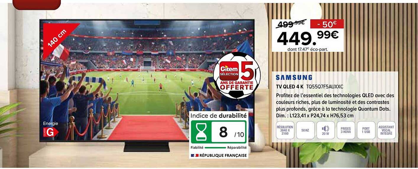 SAMSUNG TV QLED 4K TQ55Q7F5AUXXC