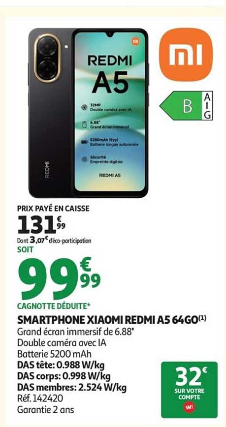 SMARTPHONE XIAOMI REDMI A5 64GO