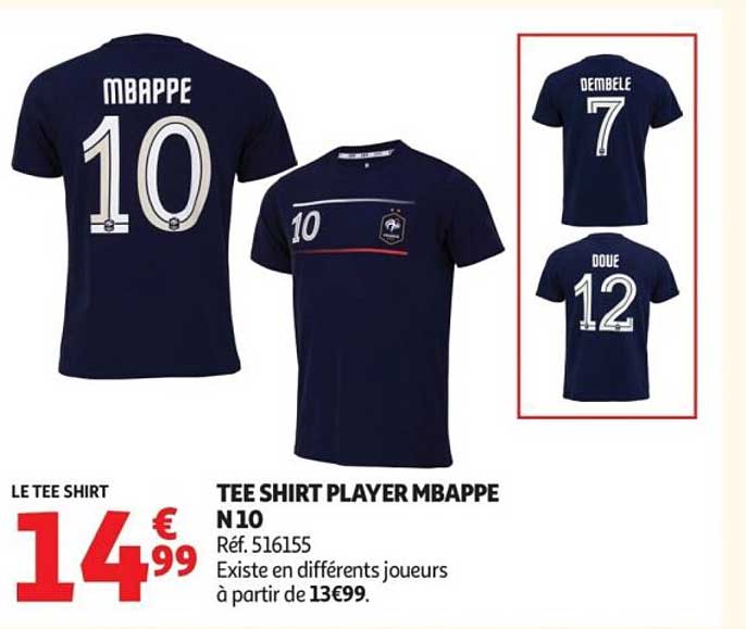 TEE SHIRT PLAYER MBAPPE N10