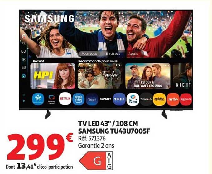 TV LED 43'' / 108 CM SAMSUNG TU43U7005F
