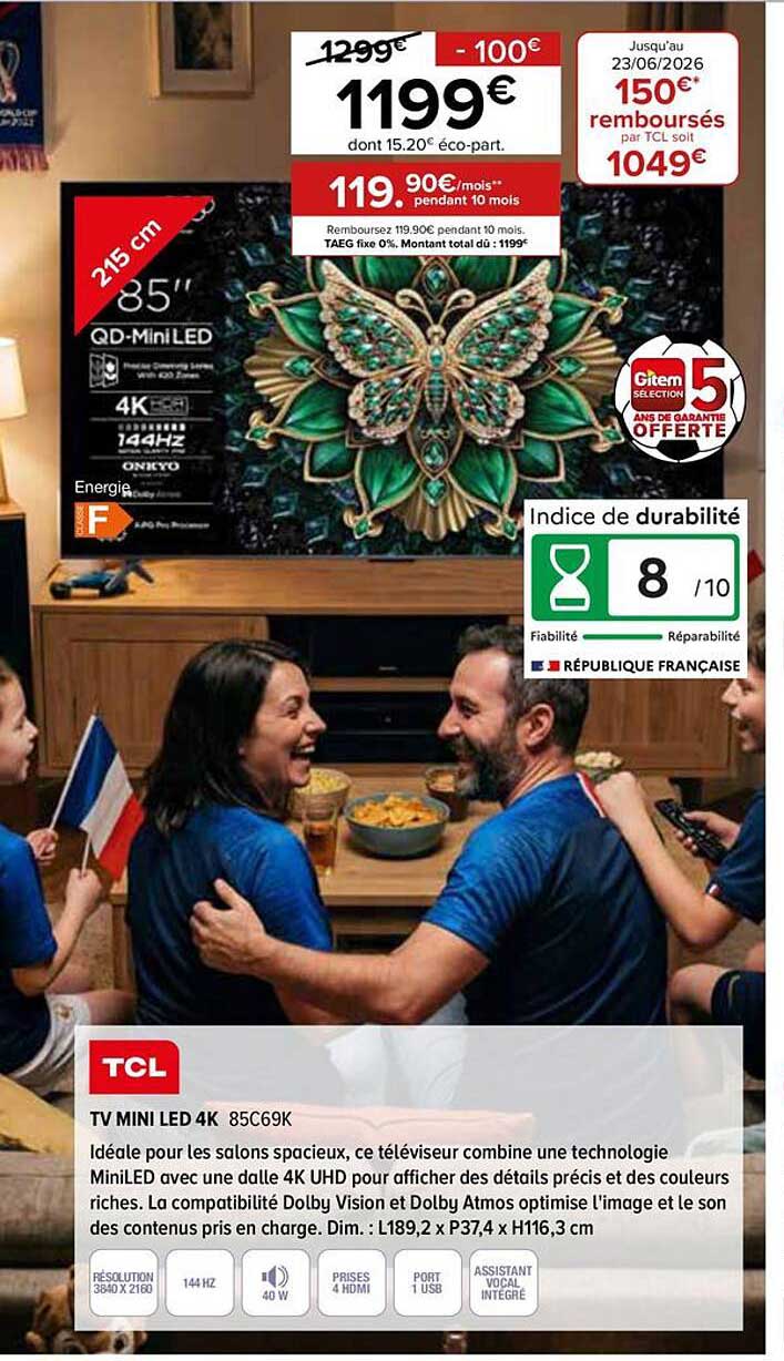 TV MINI LED 4K 85C69K