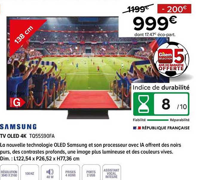 TV OLED 4K TQ55S90FA