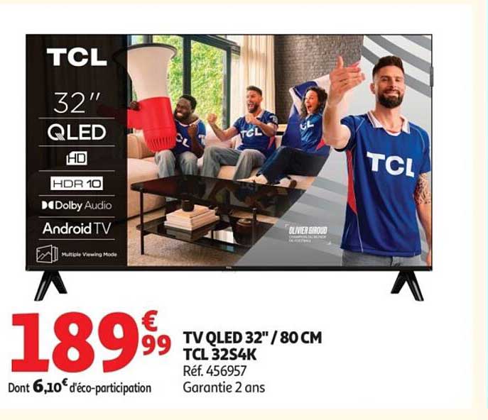 TV QLED 32'' / 80 CM TCL 32S4K