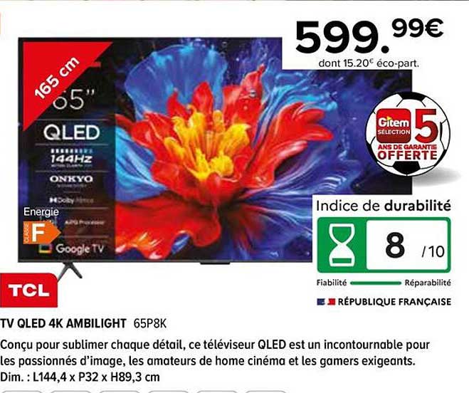 TV QLED 4K AMBILIGHT 65P8K