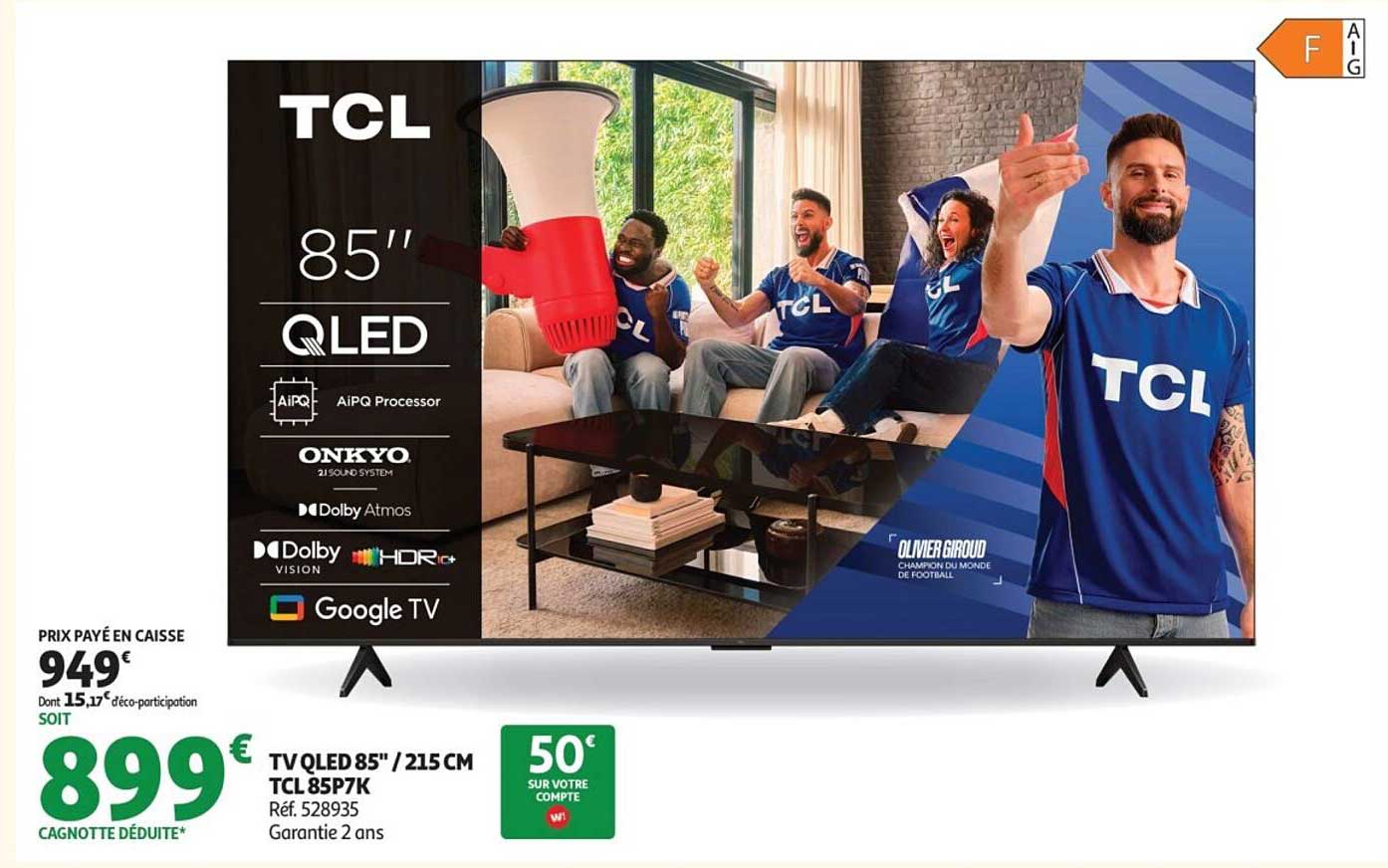 TV QLED 85" / 215CM TCL 85P7K