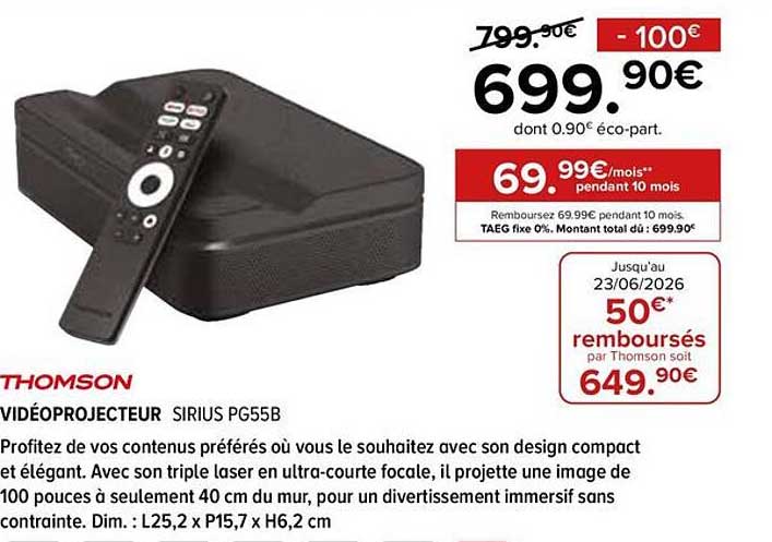 VIDÉOPROJECTEUR SIRIUS PG55B