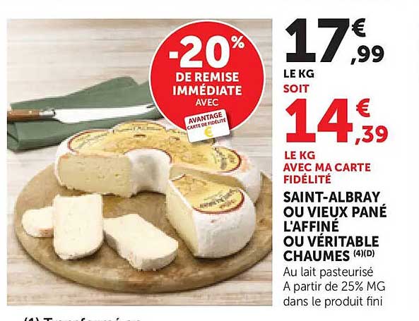 -20% DE REMISE IMMÉDIATE AVEC AVANTAGE CARTE DE FIDÉLITÉ
