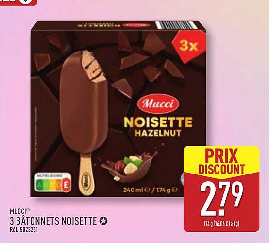 3 BÂTONNETS NOISETTE