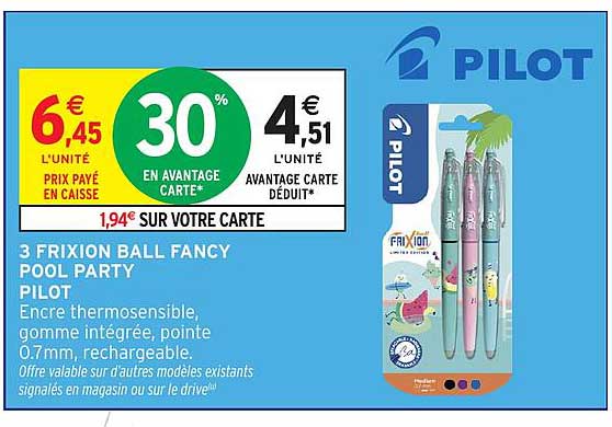 3 FRIXION BALL FANCY POOL PARTY PILOT