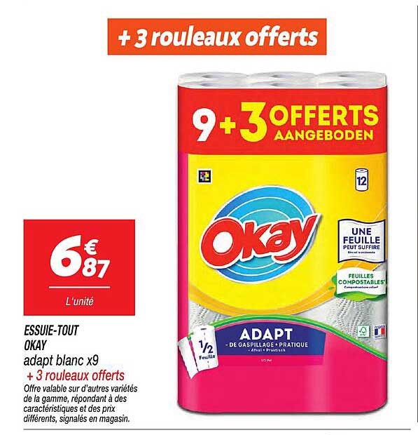 + 3 rouleaux offerts