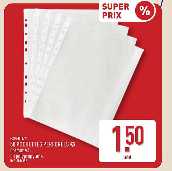 50 POCHETTES PERFORÉES