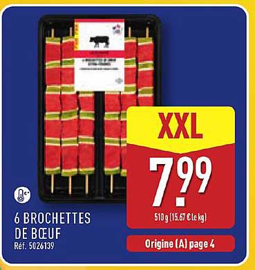 6 BROCHETTES DE BOEUF
