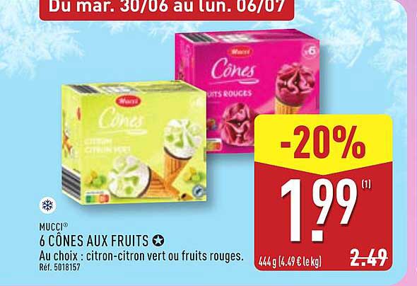 6 CÔNES AUX FRUITS