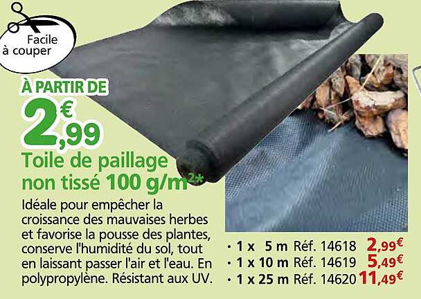 À PARTIR DE 2,99€ Toile de paillage non tissé 100 g/m²