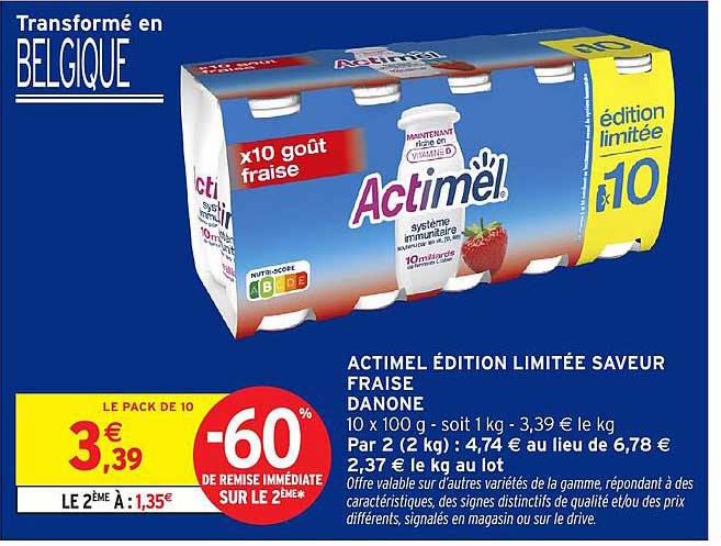 ACTIMEL ÉDITION LIMITÉE SAVEUR FRAISE DANONE