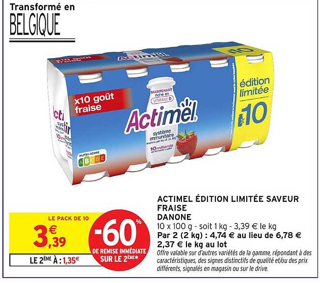 ACTIMEL ÉDITION LIMITÉE SAVEUR FRAISE DANONE