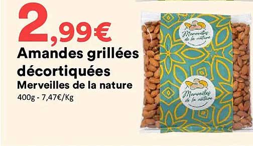 Amandes grillées décortiquées