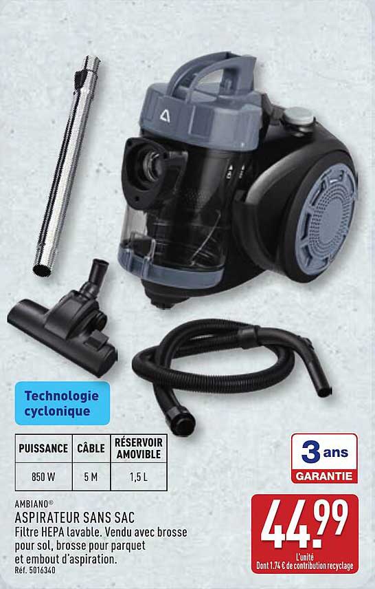 AMBIANO ASPIRATEUR SANS SAC