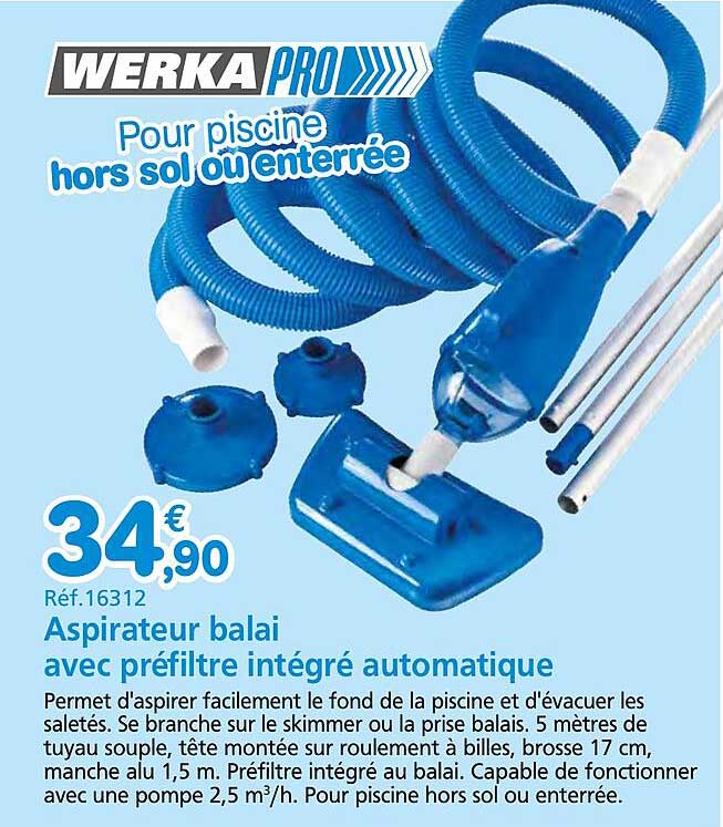Aspirateur balai avec préfiltre intégré automatique