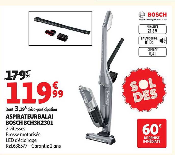 ASPIRATEUR BALAI BOSCH BCH3K2301
