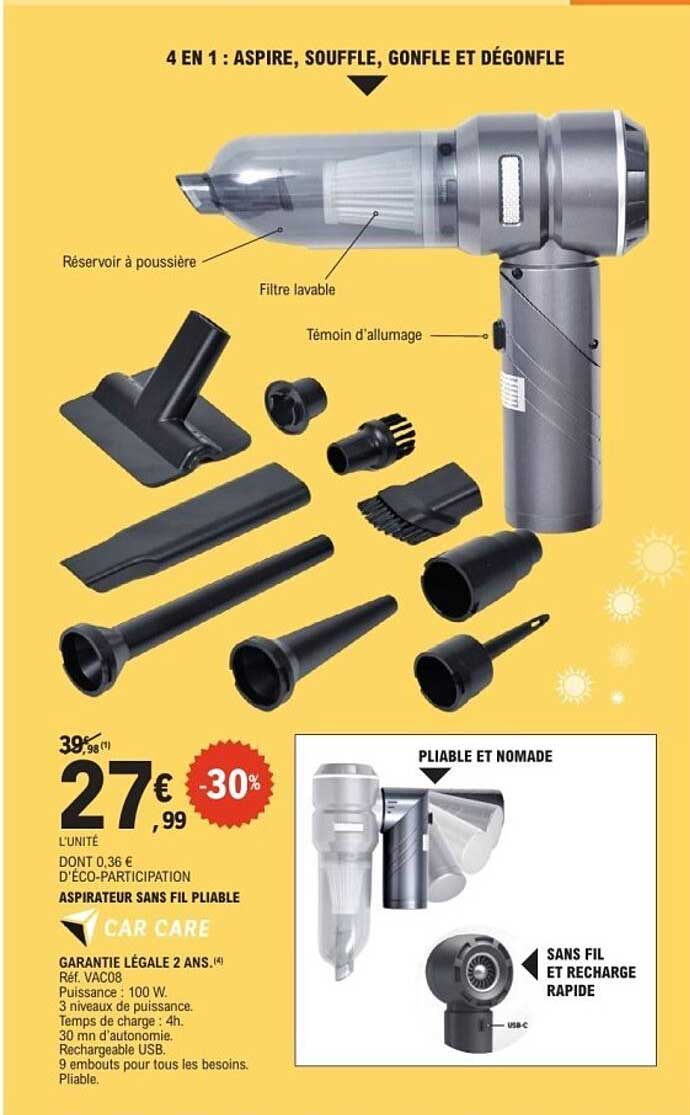 ASPIRATEUR SANS FIL PLIABLE