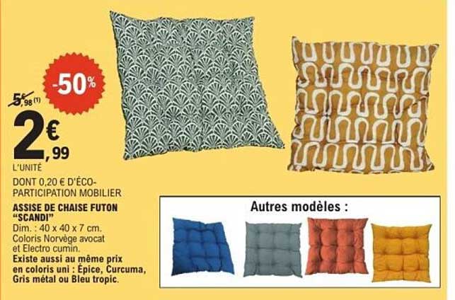 ASSISE DE CHAISE FUTON "SCANDI"