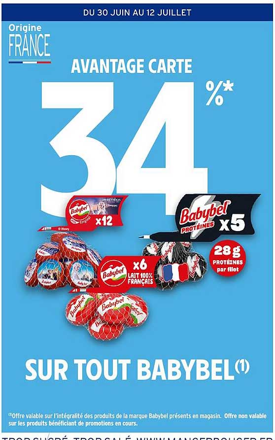 AVANTAGE CARTE 34% SUR TOUT BABYBEL