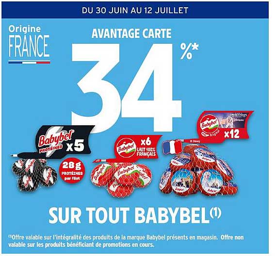 AVANTAGE CARTE 34%* SUR TOUT BABYBEL(1)
