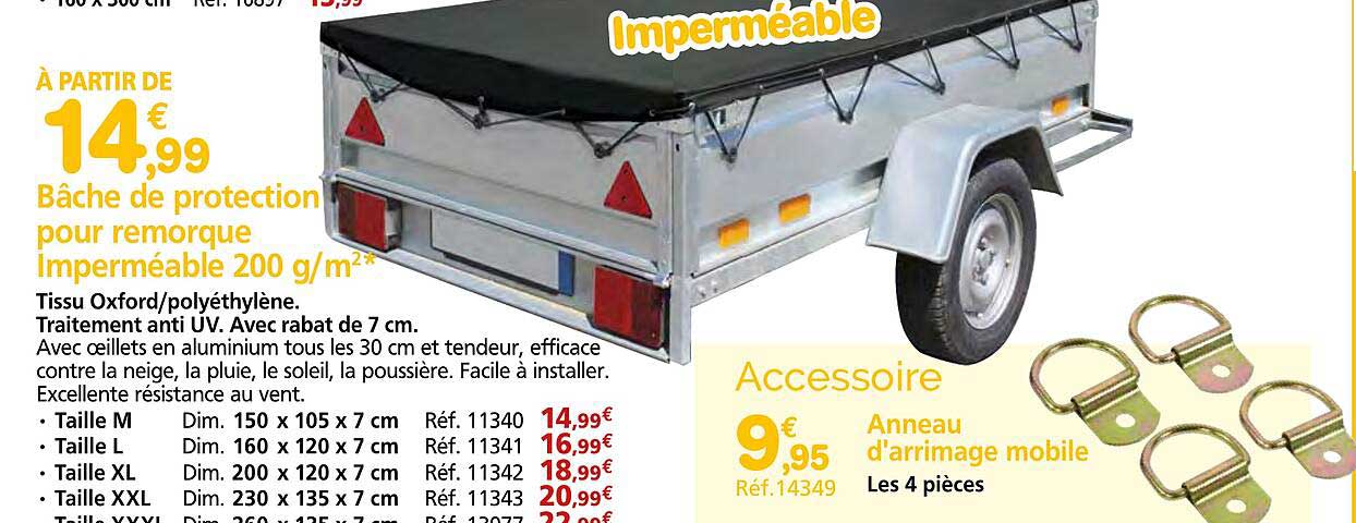 Bâche de protection pour remorque Imperméable 200 g/m²*