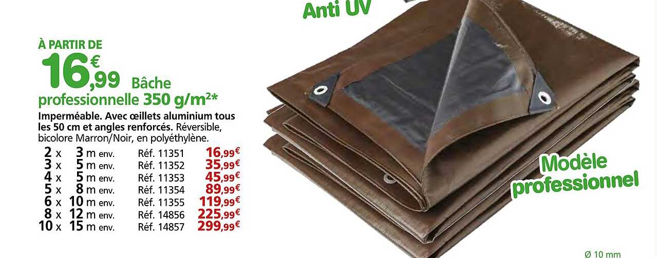 Bâche professionnelle 350 g/m²*