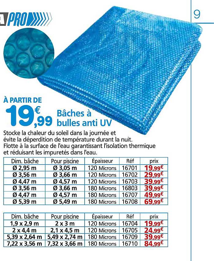 Bâches à bulles anti UV