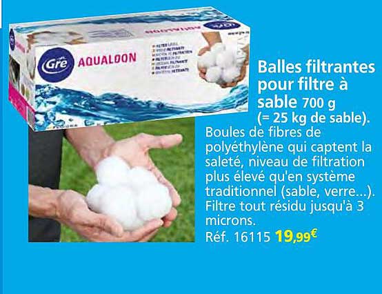 Balles filtrantes pour filtre à Sable 700 g (= 25 kg de sable).
