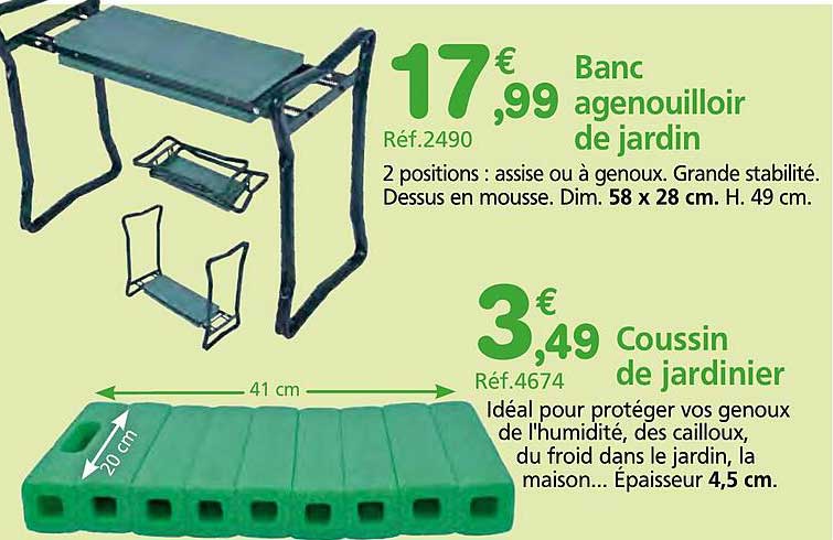 Banc agenouilloir de jardin