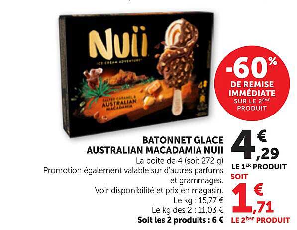 BATONNET GLACE AUSTRALIAN MACADAMIA NUII