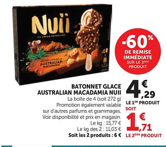 BATONNET GLACE AUSTRALIAN MACADAMIA NUII