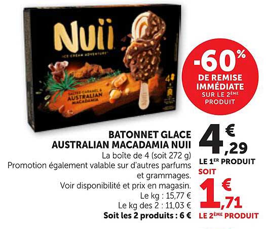 BATONNET GLACE AUSTRALIAN MACADAMIA NUII