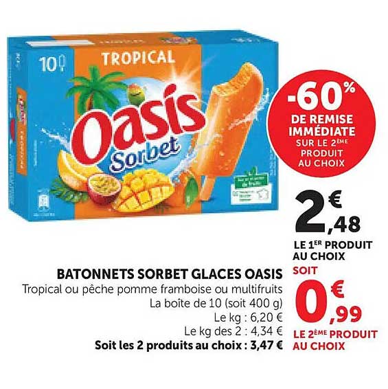 BATONNETS SORBET GLACES OASIS
