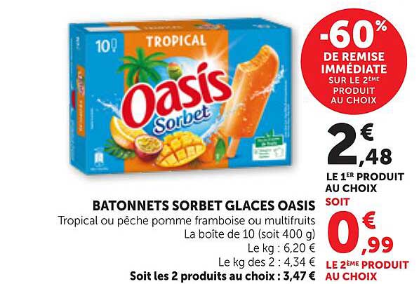 BATONNETS SORBET GLACES OASIS