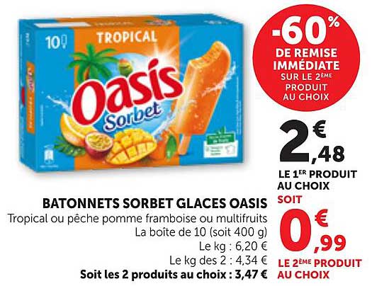 BATONNETS SORBET GLACES OASIS