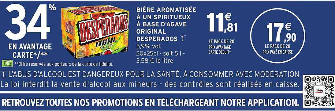 BIÈRE AROMATISÉE À UN SPIRITUEUX À BASE D'AGAVE ORIGINAL DESPERADOS