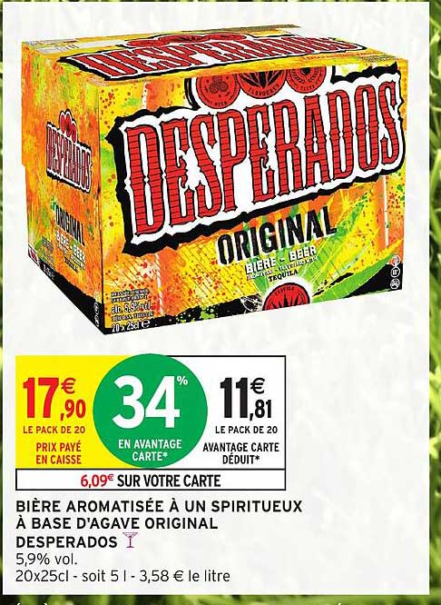 BIÈRE AROMATISÉE À UN SPIRITUEUX À BASE D'AGAVE ORIGINAL DESPERADOS