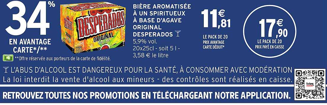 BIÈRE AROMATISÉE À UN SPIRITUEUX À BASE D'AGAVE ORIGINAL DESPERADOS