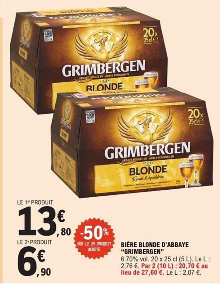 BIÈRE BLONDE D'ABBAYE "GRIMBERGEN"