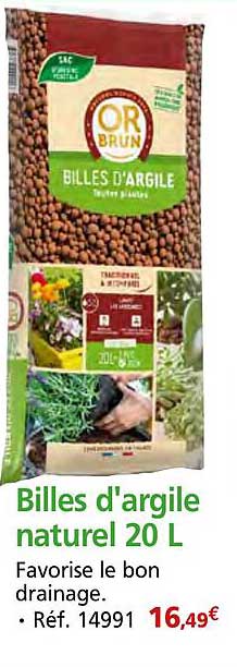Billes d'argile naturel 20 L