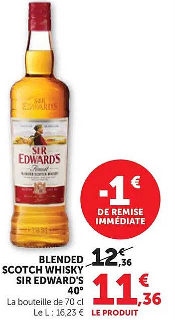 BLENDED SCOTCH WHISKY SIR EDWARD'S 40°